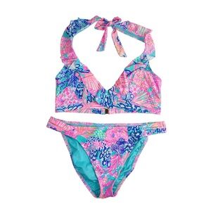 Lilly Pulitzer Splendor In The Sand Swimsuit Bikini 2 Piece Size 14